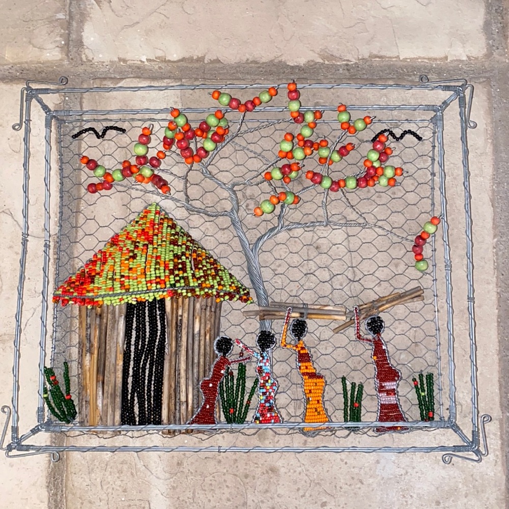 Handmade beaded wall decor
